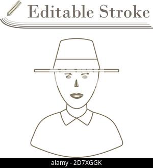 Cricket Umpire Icon. Editable Stroke Simple Design. Vector Illustration. Stock Vector