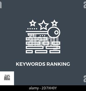 Keywords Ranking Line Icon Stock Vector