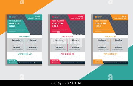 Business Flyer Design Template, Corporate, And Creative Flyer In A4 Size. Stock Vector