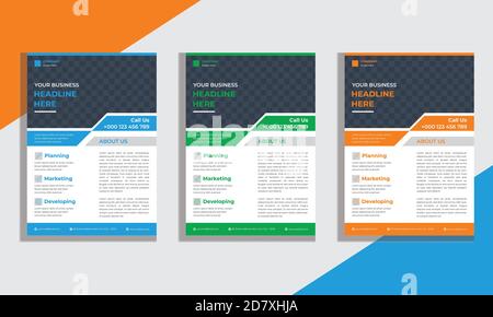 Business Flyer Design Template, Corporate, And Creative Flyer In A4 Size. Stock Vector