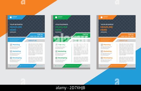 Business Flyer Design Template, Corporate, And Creative Flyer In A4 Size. Stock Vector