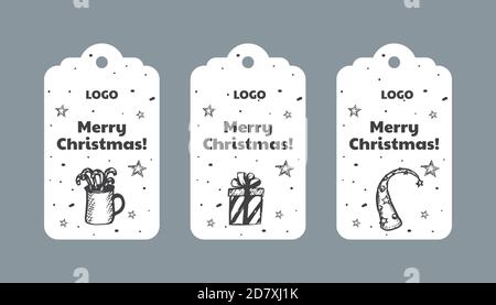 Christmas label templates vector illustration Stock Vector