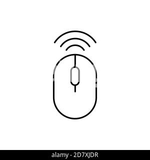 wireless mouse single isolated icon with line or outline style Stock Vector
