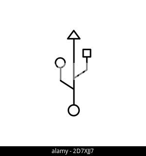 usb logo single isolated icon with line or outline style Stock Vector