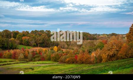 autumn color in the french countryside, Pyrenees Atlantiques Stock Photo