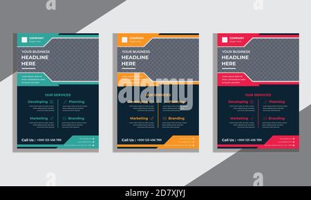 Business Flyer Design Template, Corporate, And Creative Flyer In A4 Size. Stock Vector