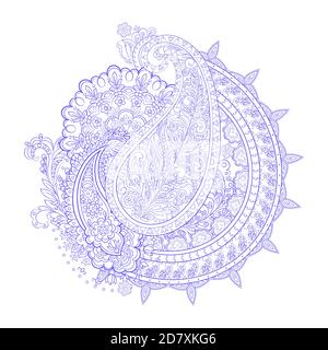 Paisley Ornamental motifs of the Indian fabric patterns Stock Vector