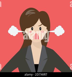 Angry business woman. Vector Illustration Stock Vector