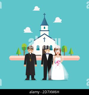 Priest standing in front of the church Stock Vector Image & Art - Alamy