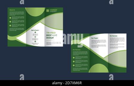 Brochure Design, Business Tri Fold Brochure Design Template Vector Illustration. Stock Vector