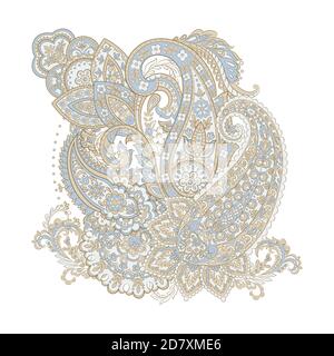 Isolated indian pattern with paisley Stock Vector