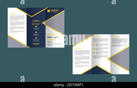 Brochure Design, Business Tri Fold Brochure Design Template Vector Illustration. Stock Vector