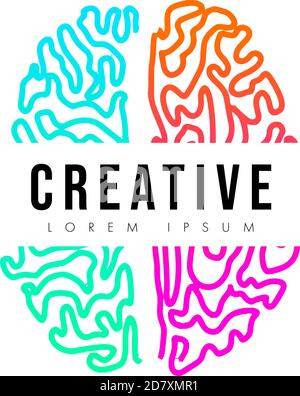 Creative gradient template icon logo in line style isolated on white background. Stock Vector