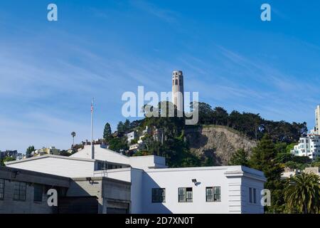 Coit Tower, Telegraph Hill, San Francisco, California, USA Stock Photo