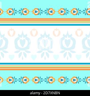 Tablecloth in vector. Seamless pattern for towels, bed linen and tablecloths. The color is blue, beige and blue. Interesting colored ornament. Stock Vector