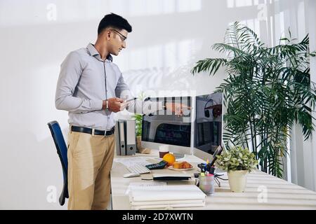Checking programming code Stock Photo