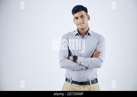 Confident young Indian entrepreneur Stock Photo
