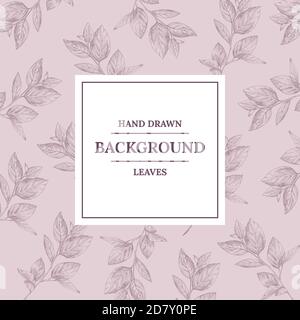 Hand drawn romantic vector pattern with leaves. Wild and free. Perfect for invitations, greeting cards, quotes, blogs and posters. Stock Vector