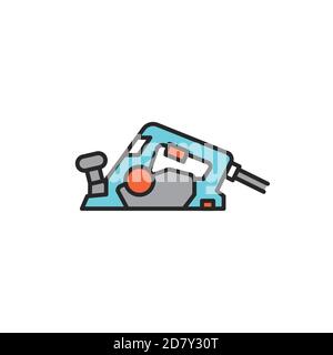 Portable electric hand planer color line icon. Pictogram for web page, mobile app, promo. Stock Vector