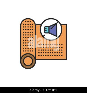 Soundproof material color line icon. Pictogram for web page, mobile app, promo. Stock Vector