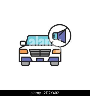 Soundproof car color line icon. Pictogram for web page, mobile app, promo. Stock Vector