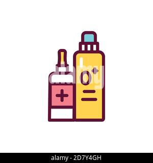 Children's medicines color line icon. Isolated vector element. Stock Vector