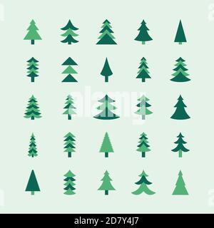 Christmas tree set Stock Vector