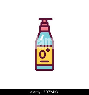 Baby detergent color line icon. Isolated vector element. Stock Vector