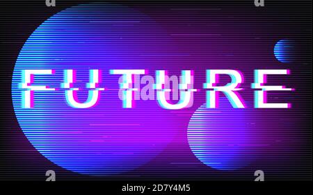 Future glitch phrase Stock Vector