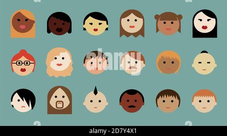 Human faces - icons Stock Vector