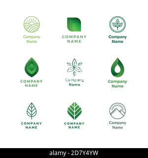 Creative nature abstract icons, logos and elements. Vector template. Line and gradient designs. Stock Vector