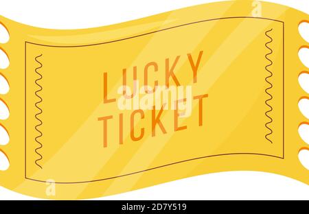 Lucky ticket cartoon vector illustration Stock Vector
