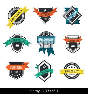 Collection of vintage labels. Vector design. Stock Vector