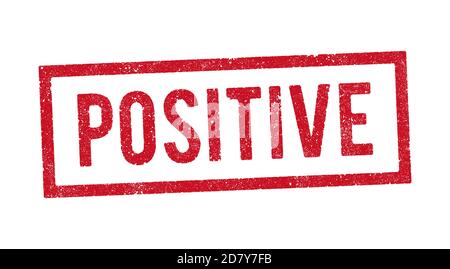 Vector illustration of the word Positive red ink stamp Stock Vector