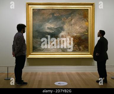 London, UK. 26th Oct, 2020. Landmark exhibition of J.M.W.Turner(1775-1851) with key paintings loaned from The National Gallery opening on October 28th. Credit: Mark Thomas/Alamy Live News Stock Photo