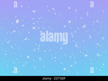 christmas falling snow blue background Stock Vector