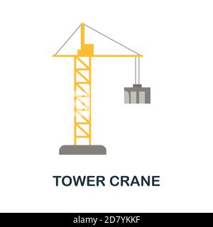 Tower Crane icon. Simple element from construction collection. Creative Tower Crane icon for web design, templates, infographics and more Stock Vector