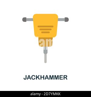 Jackhammer icon. Simple element from construction collection. Creative Jackhammer icon for web design, templates, infographics and more Stock Vector