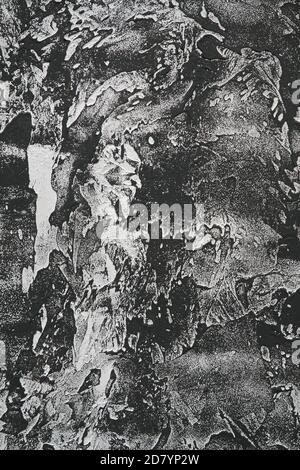 Grunge background with copy space for your text. Texture of old gray concrete rough wall closeup Stock Photo