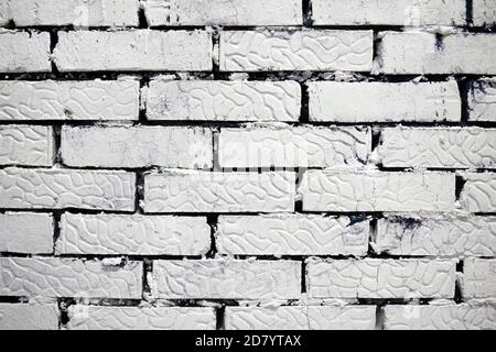 white brick wall for background and texture Stock Photo