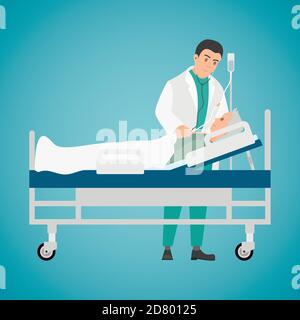 The doctor visit to the patient. Stock Vector