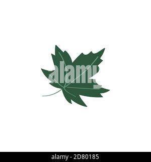 Maple leaf icon. Cute colored flat doodle vector illustration Stock Vector