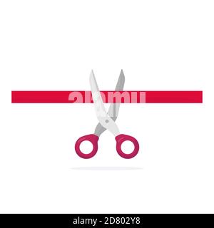Open scissors with ribbon Stock Vector