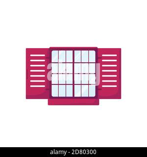 Retro window with shutters Stock Vector