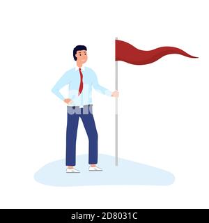 Man standing with flag Stock Vector