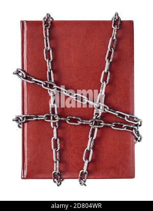 Chained red book isolated Stock Photo