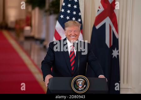 U.S. President Donald Trump speaks during a press conference at the White House on September 9th, 2019 in Washington, D.C. Credit: Alex Edelman/The Photo Access