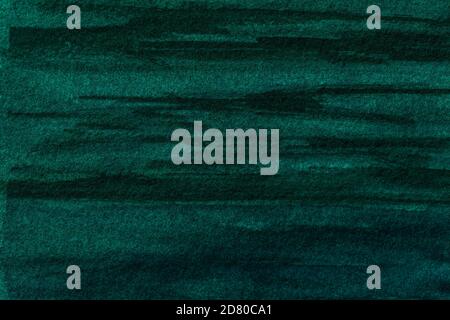 Abstract art background dark green and black colors. Watercolor painting on canvas with soft emerald gradient. Fragment of artwork on paper with cyan Stock Photo