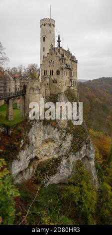 Lichtenstein Castle atop the cliff Stock Photo