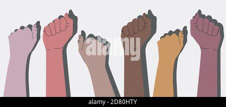 Human hands with clenched fists Stock Vector